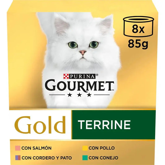 Purina Gourmet Gold Terrine -valikoima, 8 x 85 g:n pakkaus, kissan kostearuoka