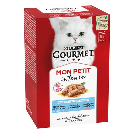Purina Gourmet Mon Petit Seleccion Pescados, 6 x 50 g:n pakkaus, kissan kostearuoka