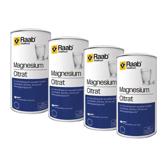 Raab Vitalfood Magnesiumcitraatti, jauhe, 4 x 340 g:n pakkaus. Sg Vegan