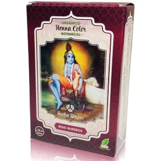 Radhe Shyam Henna-jauhe, viininpunainen Botanical, 100 g