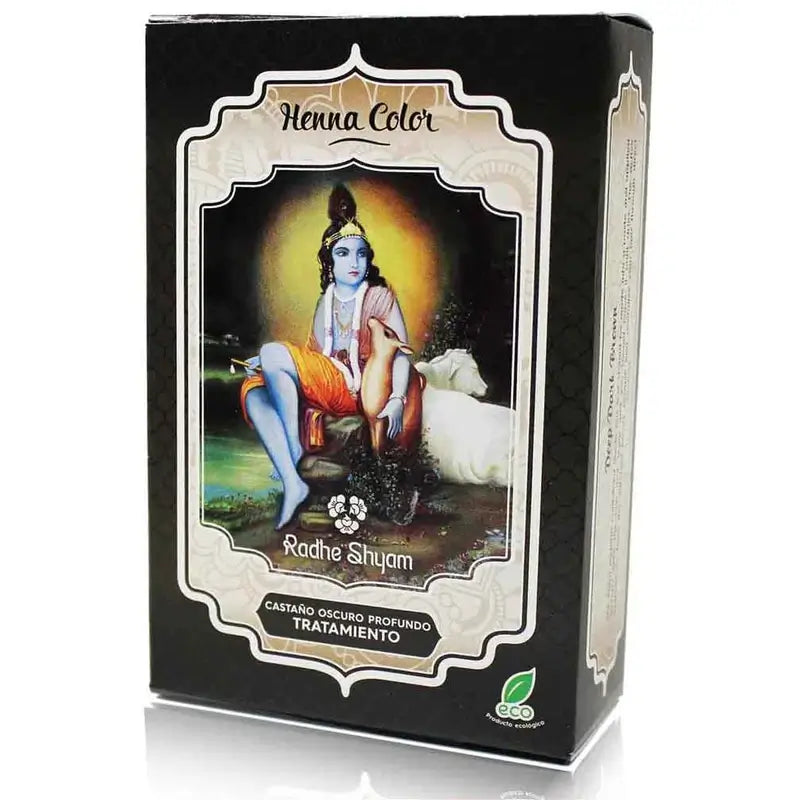 Radhe Shyam Henna -jauhe, syvä tummanruskea, 100 g