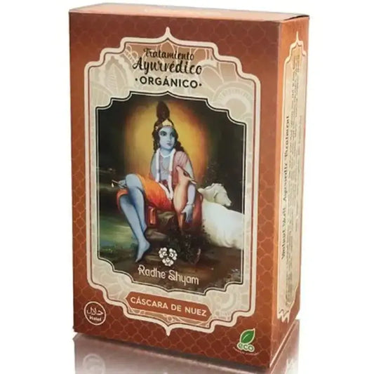 Radhe Shyam ayurvedalainen pähkinänkuoripohjainen hiustenhoitotuote, 100 g