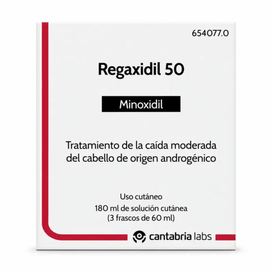 Regaxidil 50 mg/ml minoksidiili-ihonhoitoliuos, 3 pulloa à 60 ml