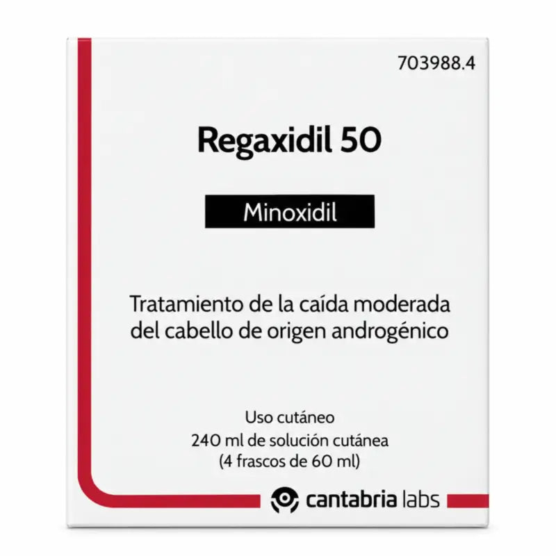 Regaxidil 50 mg/ml minoksidiili-ihonhoitoliuos, 4 pulloa à 60 ml