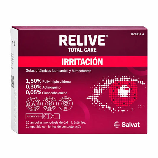 Relieve Total Care -silmätipat, steriilit, 20 kertakäyttöannosta à 0,4 ml