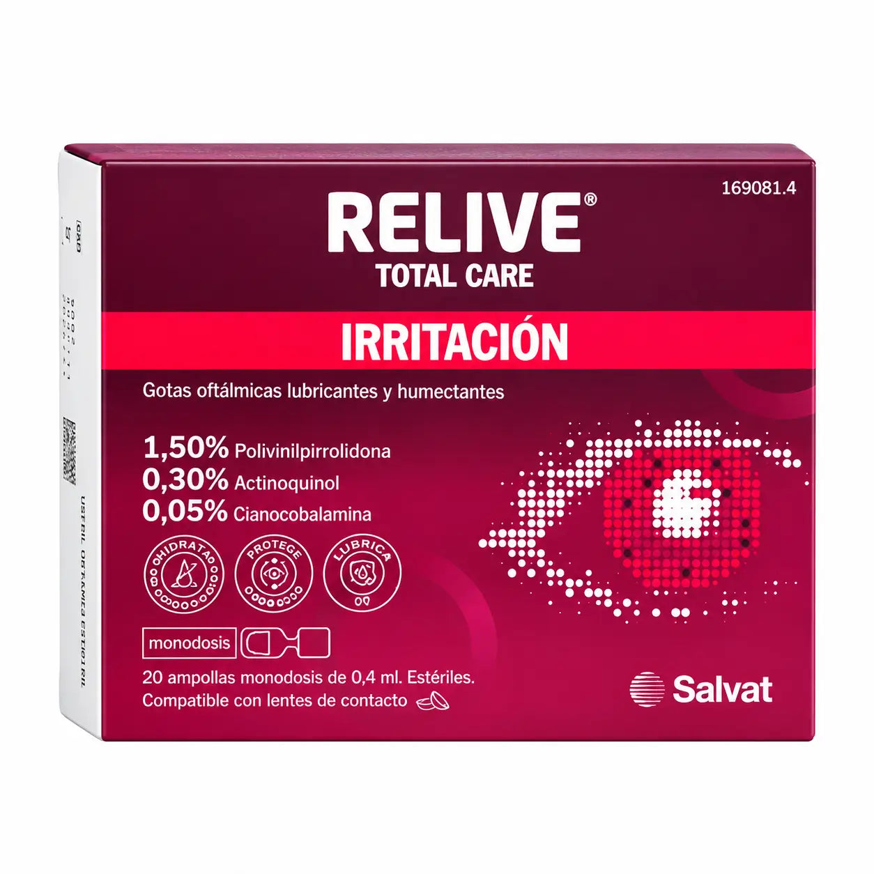 Relieve Total Care -silmätipat, steriilit, 20 kertakäyttöannosta à 0,4 ml