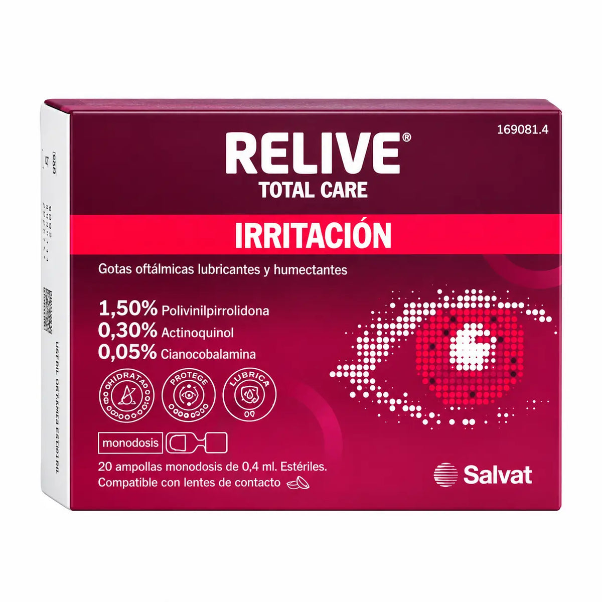 Relieve Total Care -silmätipat, steriilit, 20 kertakäyttöannosta à 0,4 ml