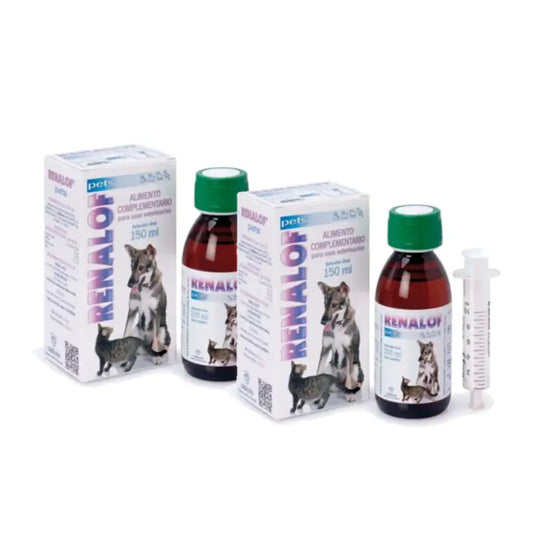 Renalof Pets - suun kautta annettava liuos, lisäravinne munuaissairauksiin, 2 x 150 ml:n pakkaus