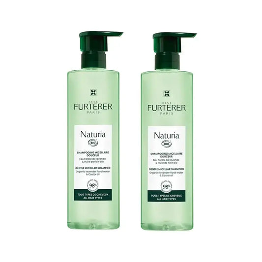 Rene Furterer Naturia -shampoo, erityisen hellävarainen ja tasapainottava, 2 x 400 ml 