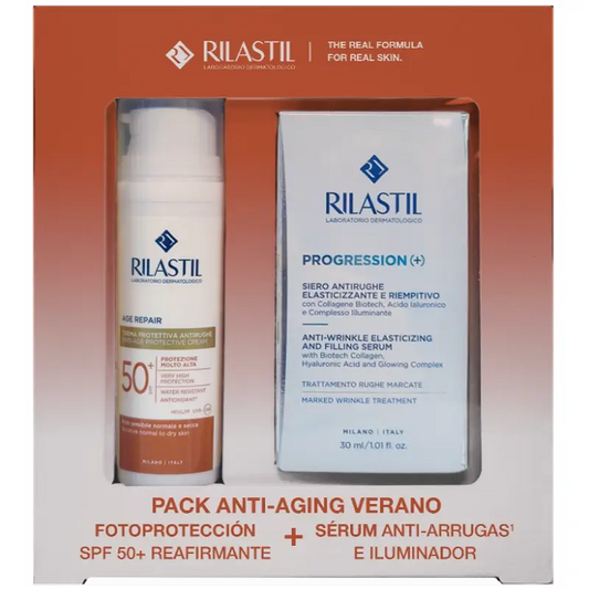 Rilastil Pack Sun System Age Repair SPF 50+ ja Progression (+) -seerumi, 80 ml