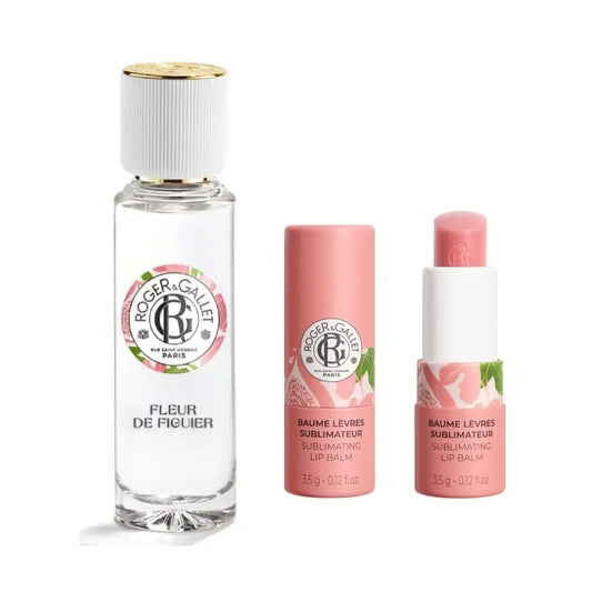 Roger & Gallet Fleur De Figuier -paketti: huulivoide + hyvinvointia edistävä tuoksuvesi