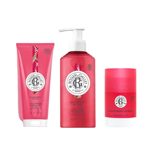 Roger & Gallet Gingembre Rouge -paketti: käsivoide + huulivoide + deodorantti