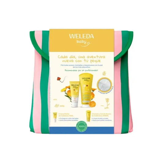 Baby Caléndula -hoitosarja ja kesäinen kosmetiikkalaukku, 200+75 ml