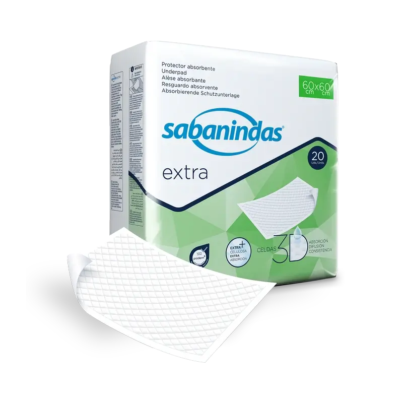 Sabanindas Extra -suojamatto, keskipaksu, 60 x 60 cm, 20 kpl