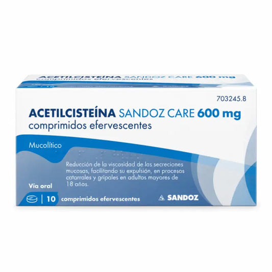 Asetyylikysteiini Sandoz Care, yskänlääke 600 mg, 10 poreilevaa tablettia