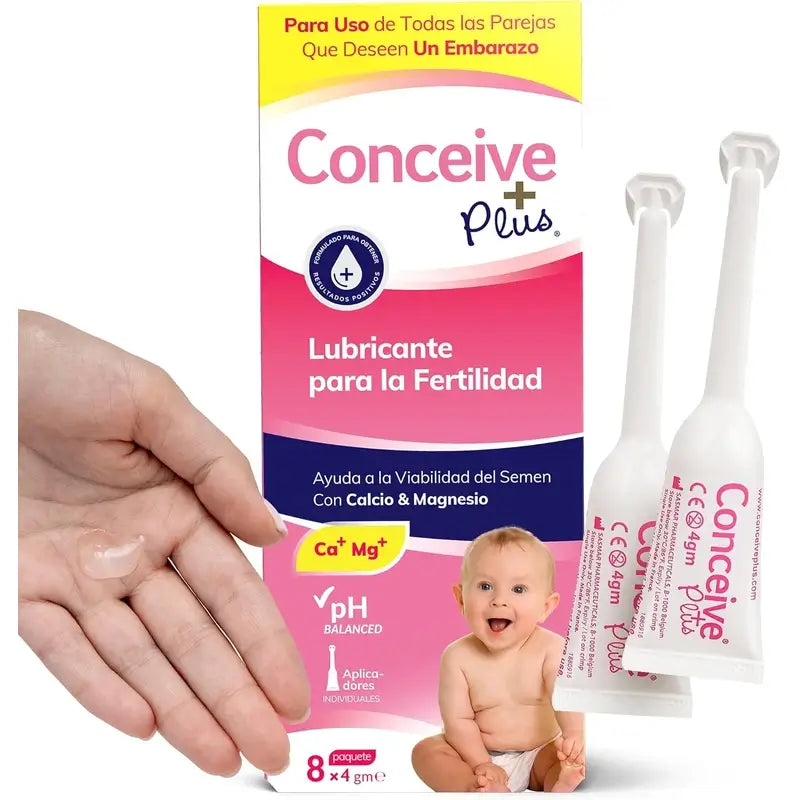Sasmar Conceive Plus -voiteluaine, 8 kertakäyttöistä annostelijaa