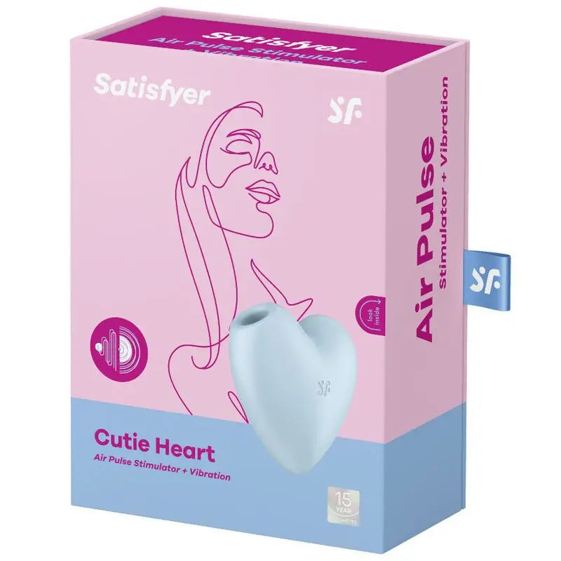 Satisfyer Air Pulse Cutie Heart -stimulaattori ja vibraattori – sininen