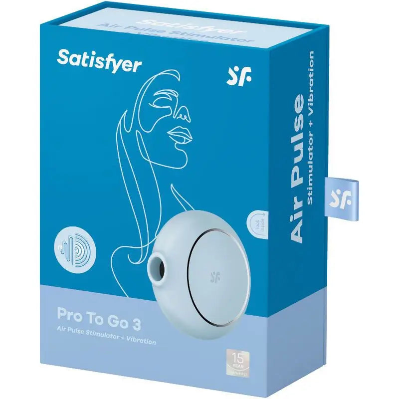 Satisfyer Air Pulse Pro To Go 3 - kaksoisstimulaattori ja vibraattori – sininen