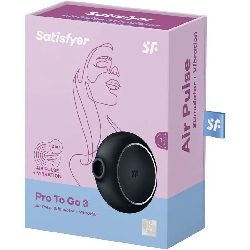 Satisfyer Air Pulse Pro To Go 3 - kaksoisstimulaattori ja vibraattori – musta