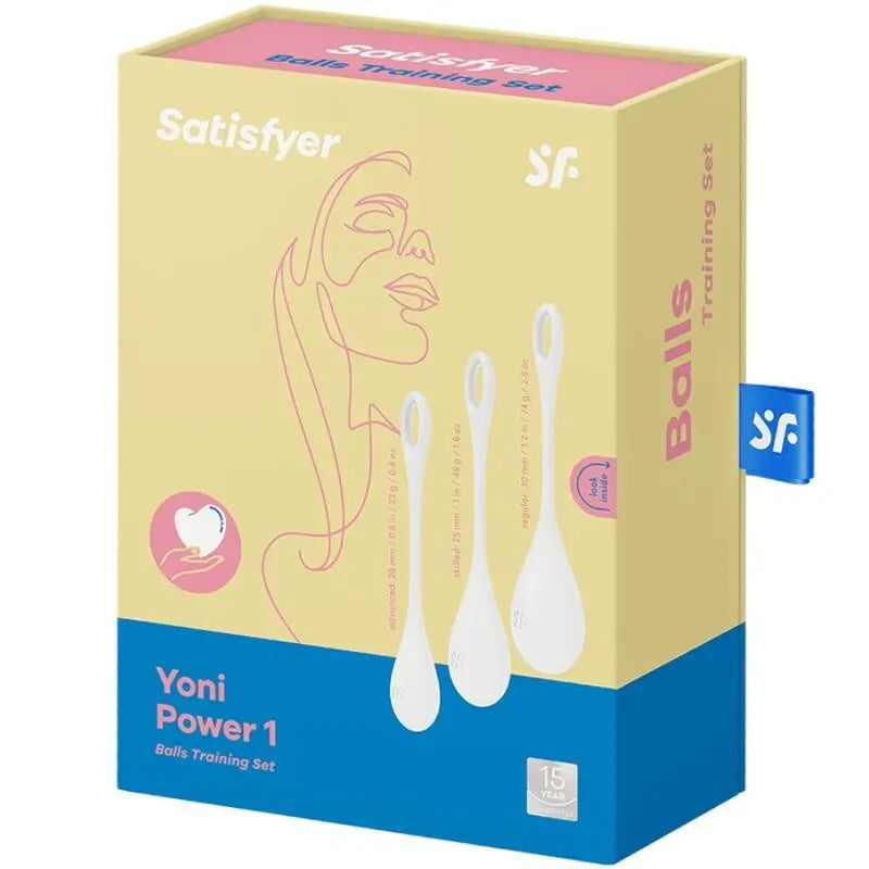 Satisfyer Balls  Yoni Power 1 -harjoitussetti, valkoinen
