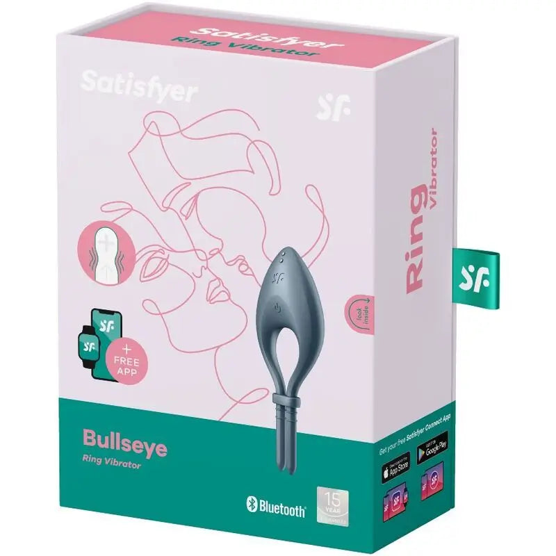 Satisfyer Connect  Bullseye -vibro-rengas, sovelluksella ohjattava – harmaa