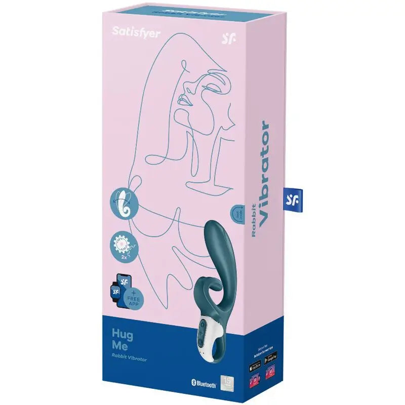 Satisfyer Connect  Hug Me Rabbit-vibraattori, sovelluksella ohjattava – sininen