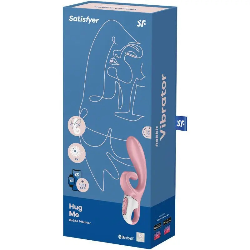 Satisfyer Connect  Hug Me Rabbit-vibraattori, sovelluksella ohjattava – vaaleanpunainen