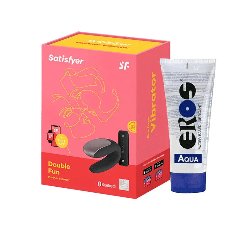 Satisfyer Connect Partner Vibrator + Eros Classic Line Aqua Water Based Lube