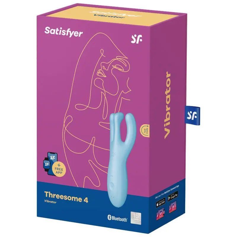 Satisfyer Connect  Threesome 4 -sovelluksella ohjattava vibraattori – sininen