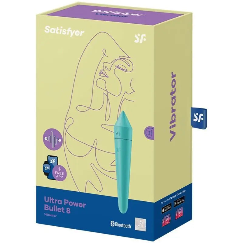 Satisfyer Connect Ultra Power Bullet 8 -vibraattori, turkoosi