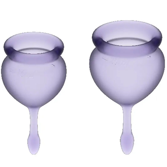 Satisfyer Feel Good -paketti: Lila-kuukautiskuppi 15 + 20 ml 