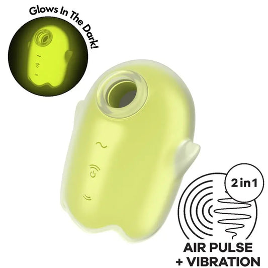 Satisfyer Glowing Ghost Air Pulse & keltainen vibraattori 