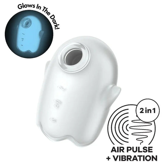 Satisfyer Glowing Ghost Air Pulse & vibraattori, valkoinen 