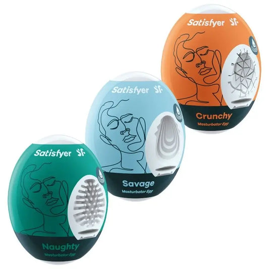 Satisfyer-masturbaatiomunat: Naughty, Savage & Crunchy, 3 kpl 