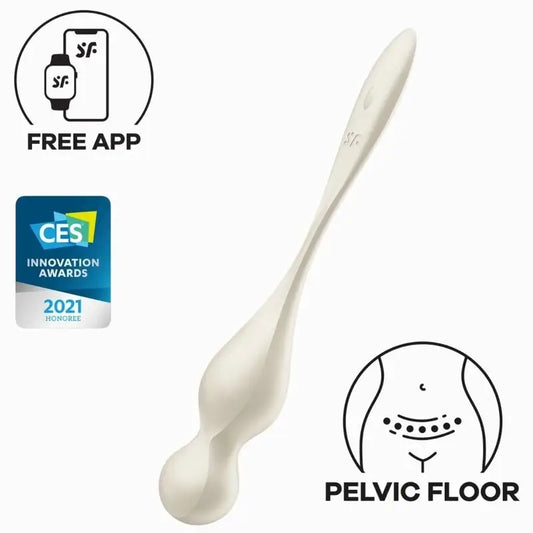 Satisfyer Love Birds -vibro-Kegel-pallot, valkoiset 