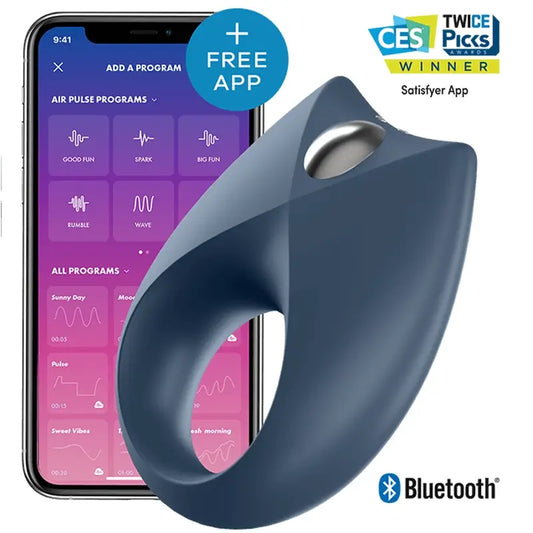 Satisfyer Powerful Royal One -vibraattorirengas ja sovellus 