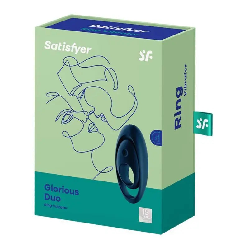Satisfyer Ring Glorious Duo -vibro-rengas, sininen