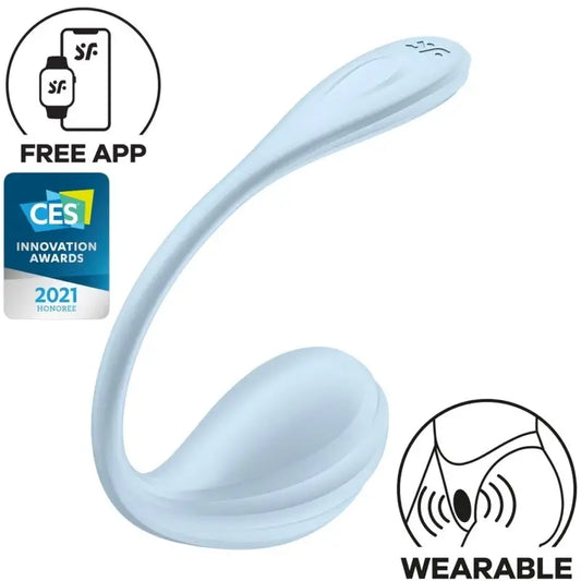 Satisfyer Smooth Petal G-pisteen stimulaattori, vaaleansininen, ilmainen sovellus 