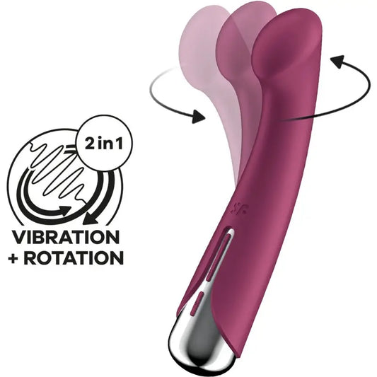 Satisfyer Spinning G-Sport 1 -pyörivä vibraattori, punainen 