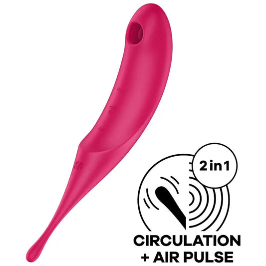 Satisfyer Twirling Pro -stimulaattori ja vibraattori, punainen 