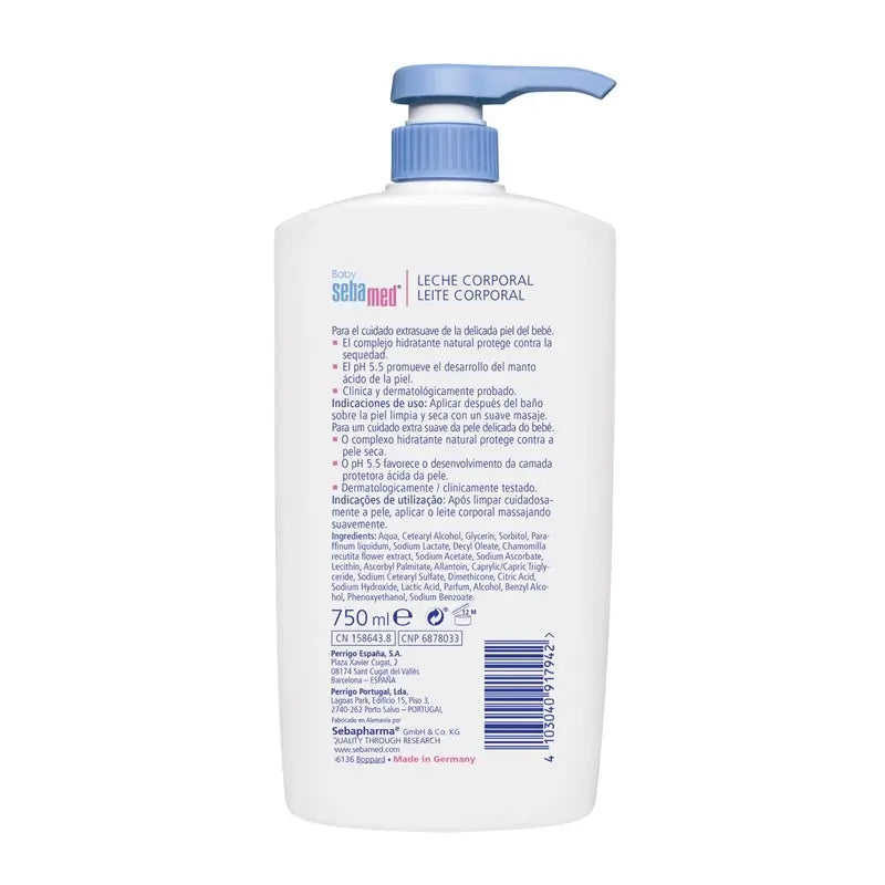 SEBAMED Baby -vartalovoide herkälle iholle 750 ml
