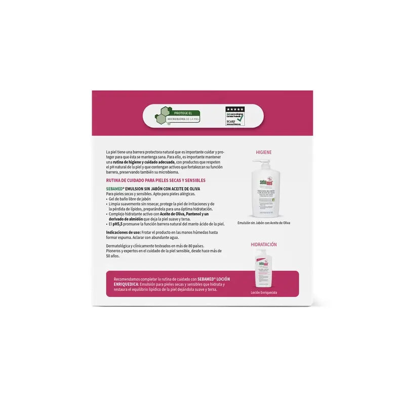 SEBAMED Saippuaton emulsio, oliivi, Duplo, 1500 ml