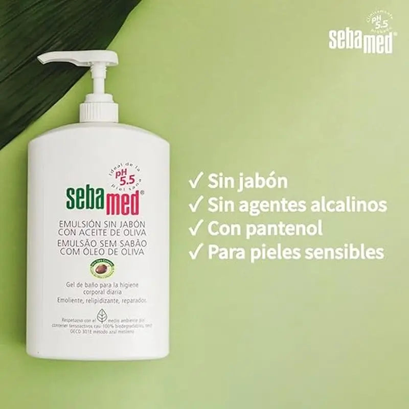 SEBAMED saippuaton geeliemulsio, jossa on oliiviöljyä, 1000 ml