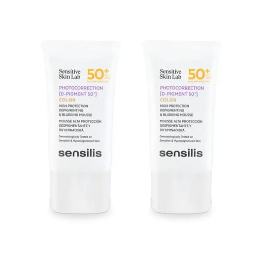 Sensilis Photocorrection [D-Pigment 50+] Värinpoistava vaahtovoide, 2 x 40 ml 