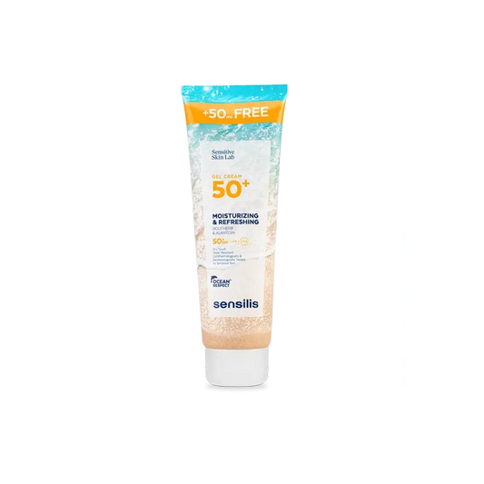 Sensilis kosteuttava ja virkistävä geelivoide SPF 50+, 250 ml