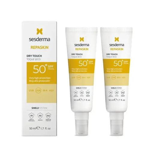 Sesderma Sesderma Repaskin SPF 50+ kasvojen aurinkovoide, kuiva lopputulos, 2 x 50 ml