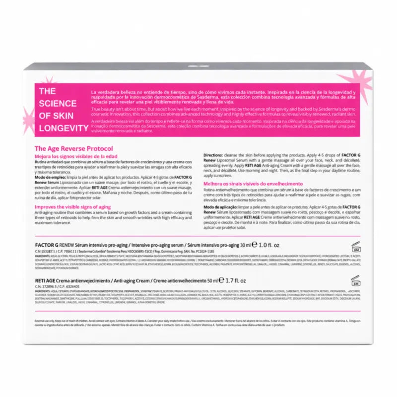 Sesderma The Age Reverse Protocol Pack Retiage -voide + Factor G -seerumi