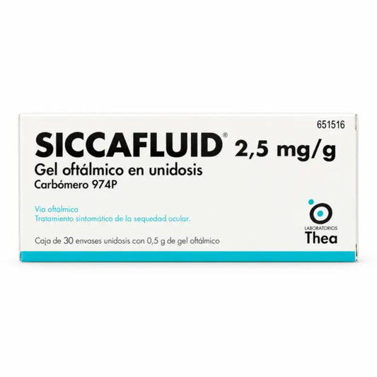 Siccafluid 2,5 mg/g silmägeeli, 30 yksiannospakkausta