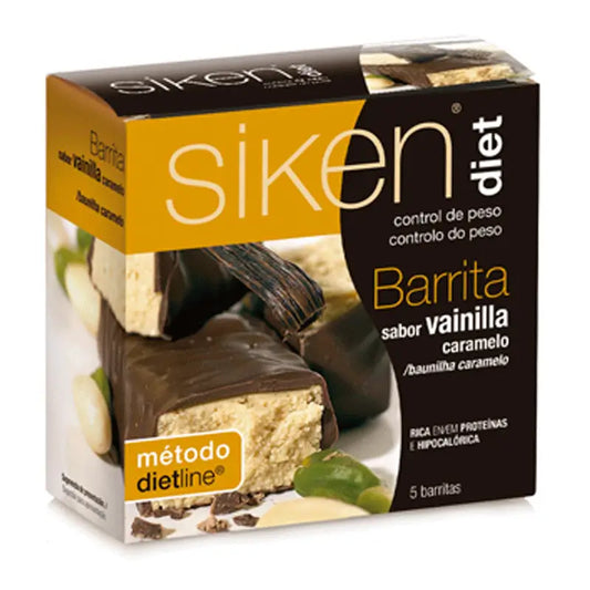 Siken Diet Vanilla and Caramel Flavour Bar 5 units