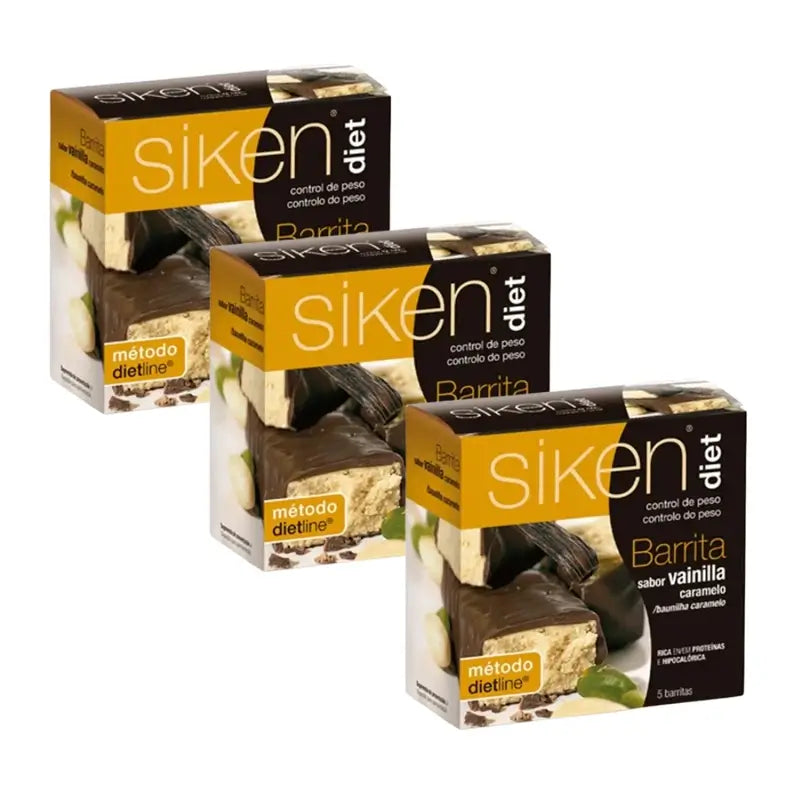 Siken Diet -patukka, vanilja- ja karamellimaku, pakkaus 3 x 5 kpl